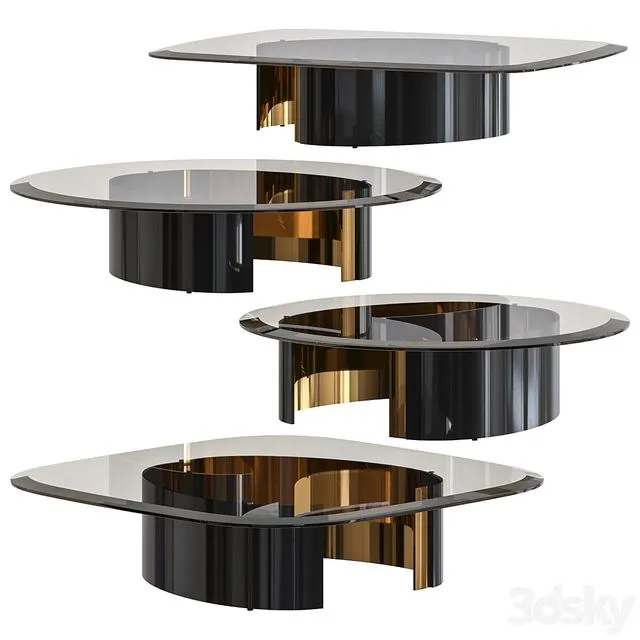 Minotti Bangle Tables Set 3D Model