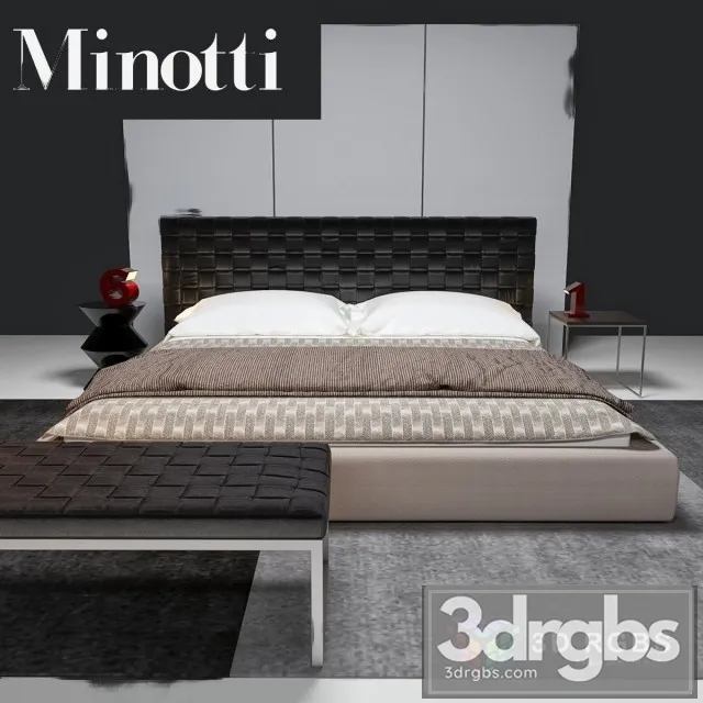 Minotti Bartlett Bed 3D Model Free