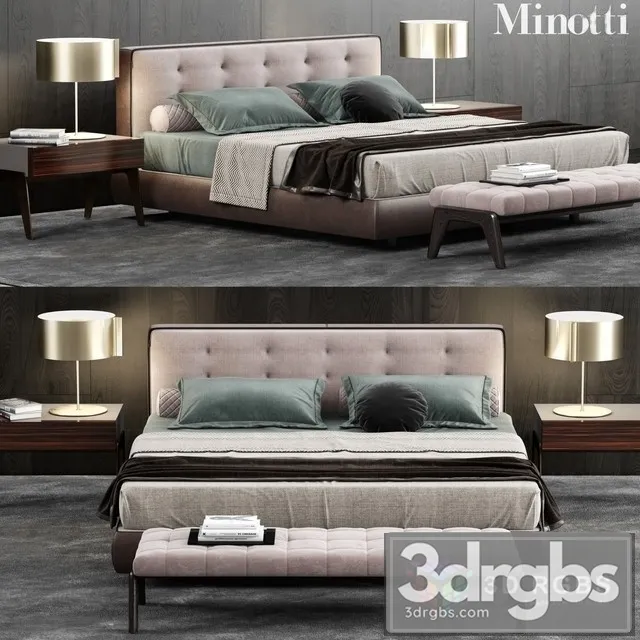 Minotti Bedford Bed 3D Model Free