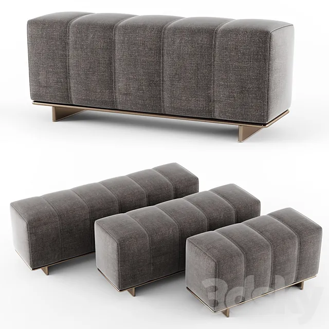 Minotti braccioli pouf 3D Model