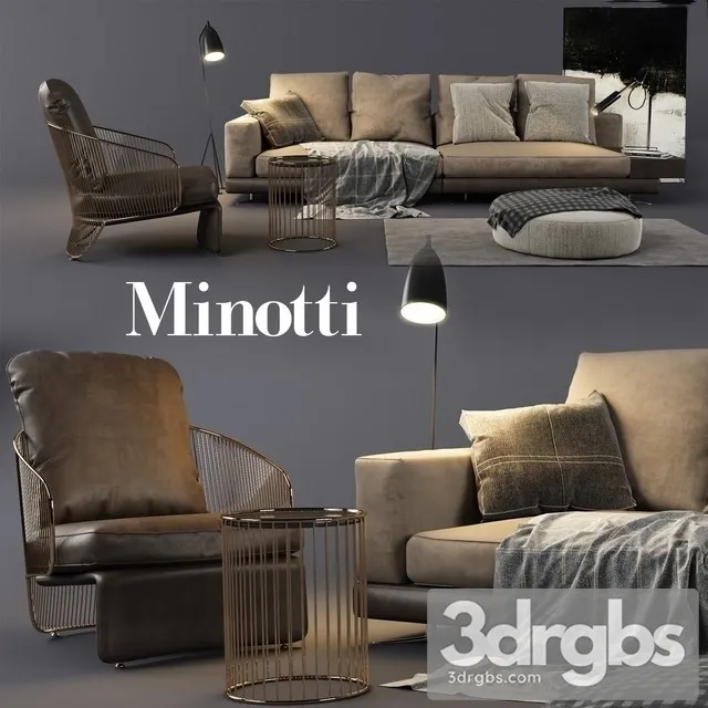 Minotti Cameron Set 02 3D Model Free