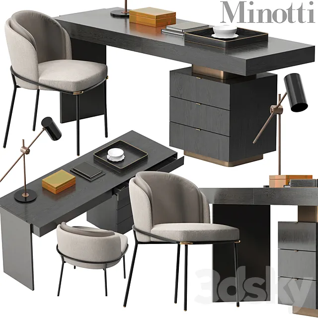 Minotti Carson desk set 3DModel