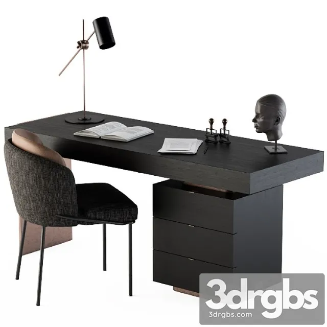 Minotti carson writing table 2 3D Model Free