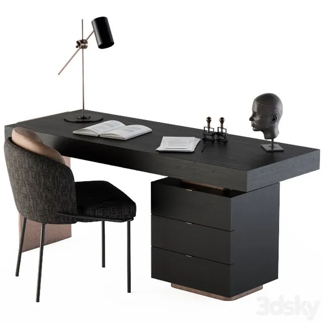 Minotti carson writing table 3D Model
