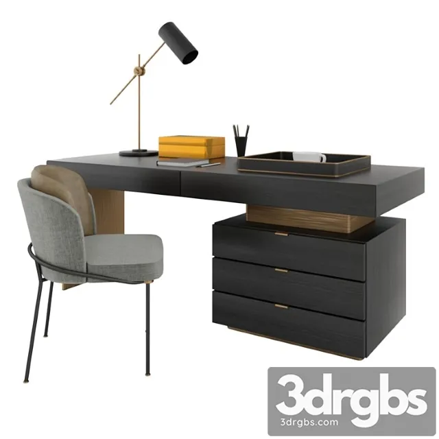 Minotti carson writing table_2 2 3D Model Free