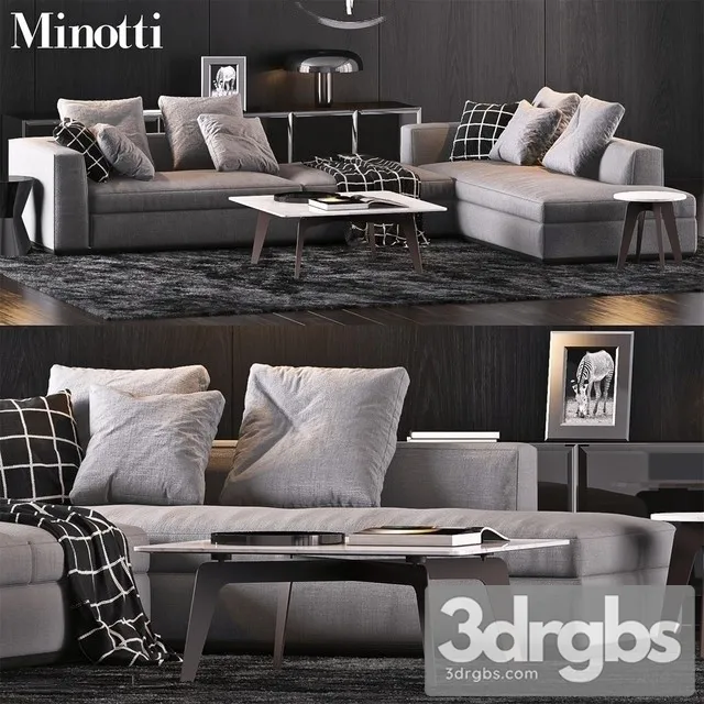 Minotti Cloarkroom Sofa Set 3D Model Free