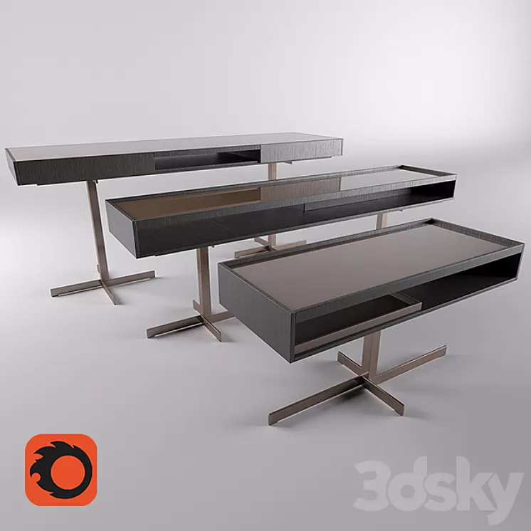 Minotti Close Table Set 3D Model