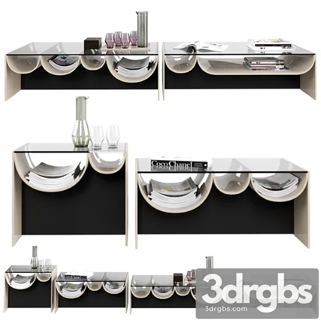 Minotti coffee tables waves 2 3D Model Free