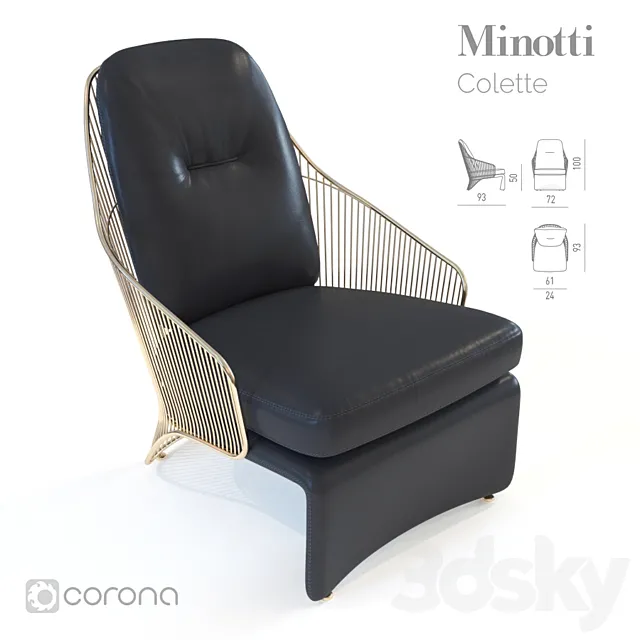 Minotti Colette 3D Model