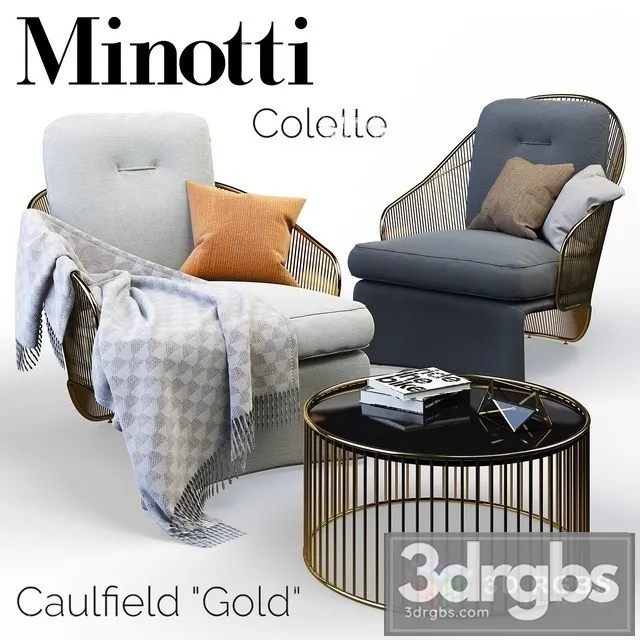 Minotti Colette Armchair 3D Model Free