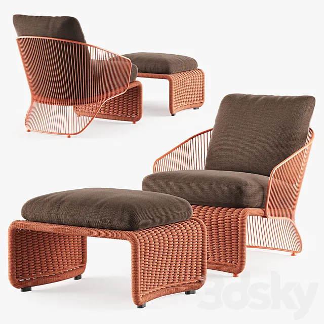 MINOTTI COLETTE outdoor armchair 3D Model