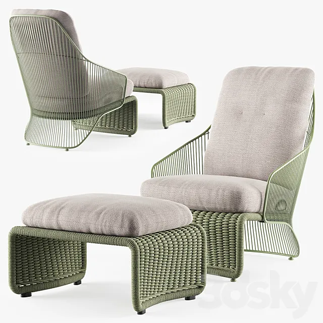 MINOTTI COLETTE outdoor armchair 3D Model