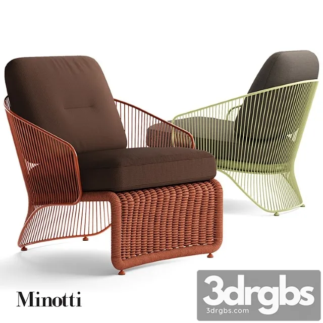 Minotti Colette Outdoor Armchair 3D Model Free