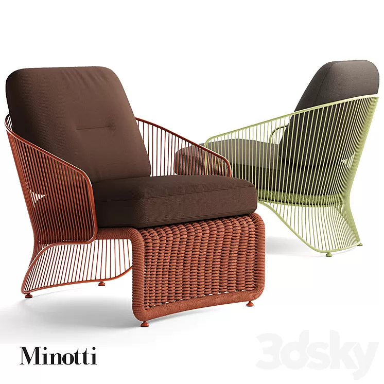 Minotti Colette Outdoor armchair 3D Model