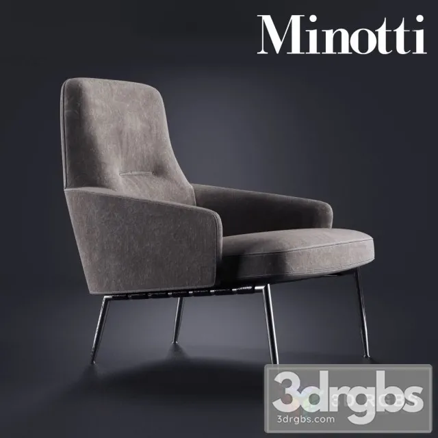Minotti Coley Armchair 3D Model Free