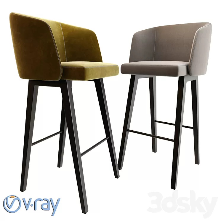 Minotti Creed Bar Stool 3D Model