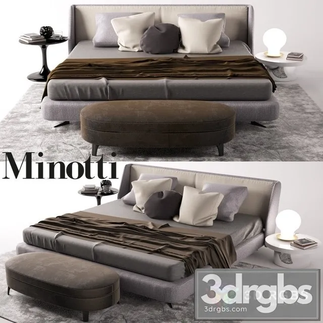 Minotti Creed Bed 02 3D Model Free
