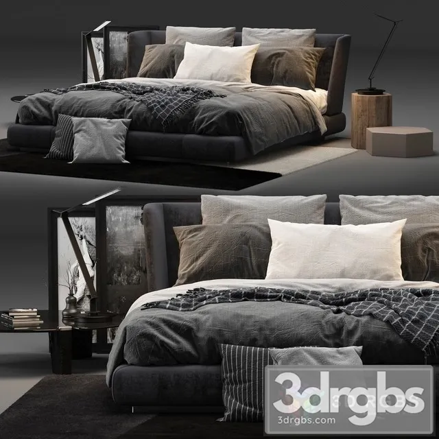 Minotti Creed Bed 03 3D Model Free