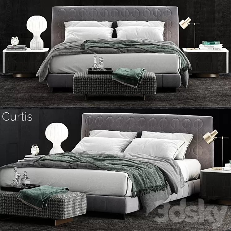 Minotti Curtis Bed 2 3D Model