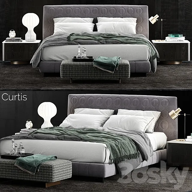 Minotti Curtis Bed 2 3DModel