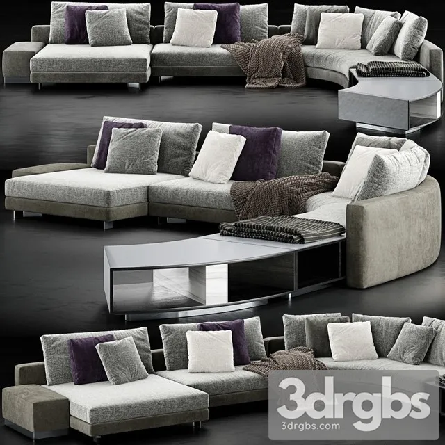 Minotti Daniels Sofa 01 3D Model Free