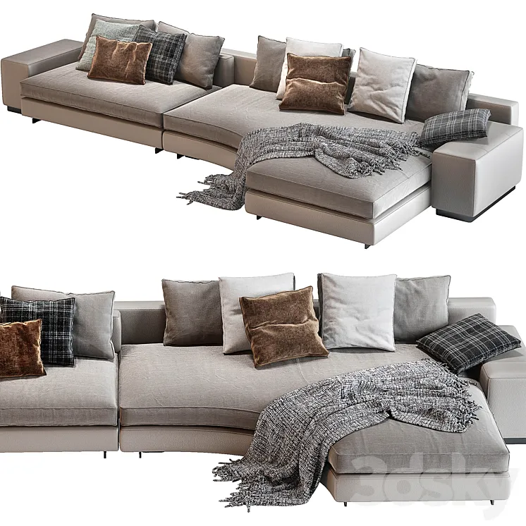 Minotti daniels sofa 02 3D Model Free