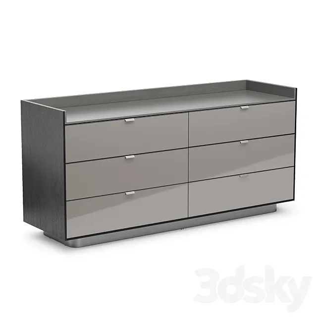 Minotti Darren Chest With 6 Drawers 3D Model