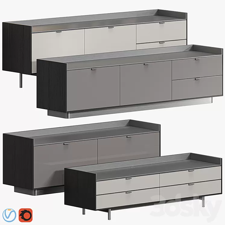 MINOTTI DARREN DINING SIDEBOARD 3D Model Free