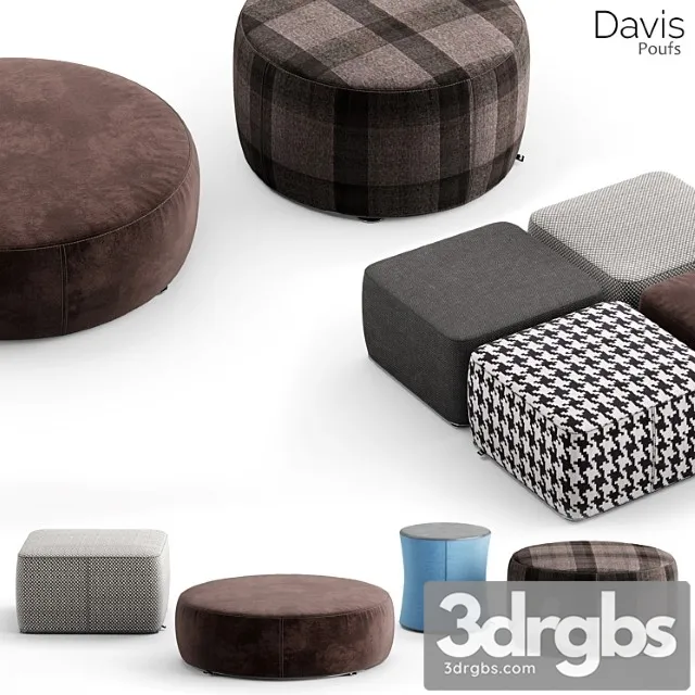 Minotti davis poufs 2 3D Model Free