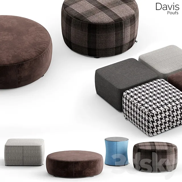 Minotti Davis Poufs 3D Model