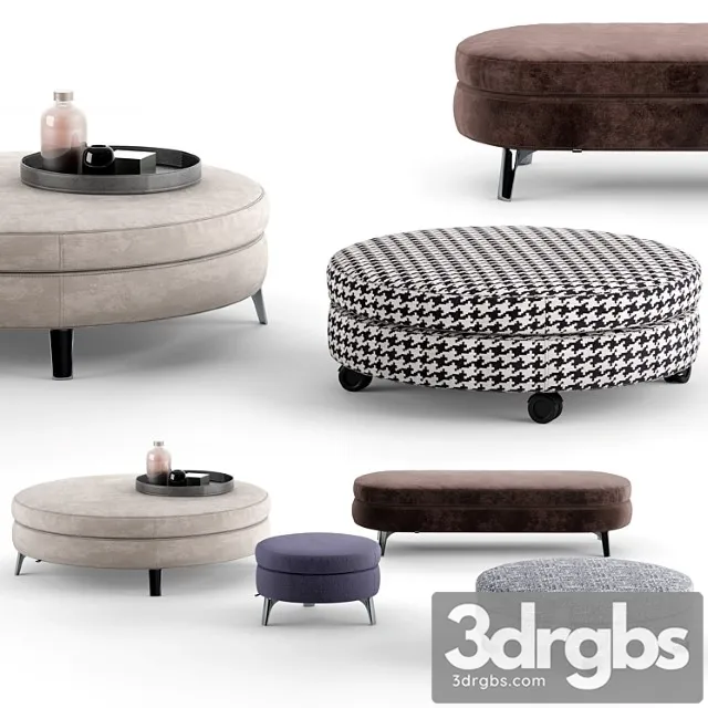 Minotti denny ottomans 2 3D Model Free