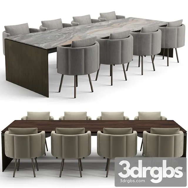 Minotti Dinning Set 3D Model Free
