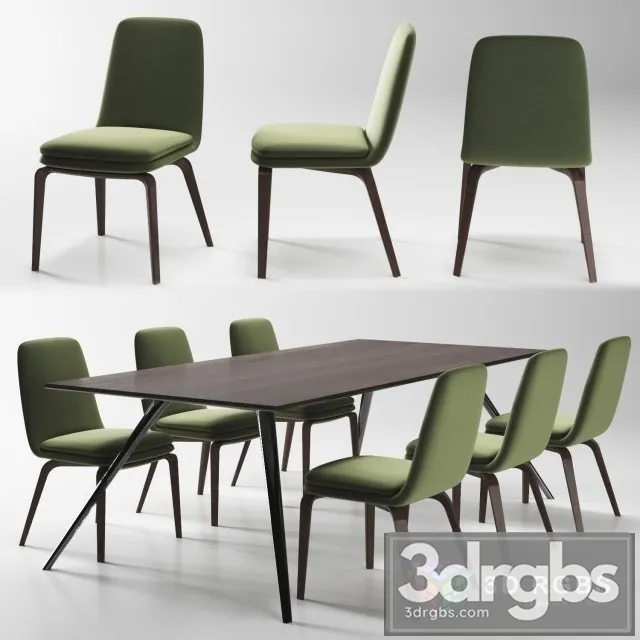 Minotti Evans York Table and Chair 3D Model Free
