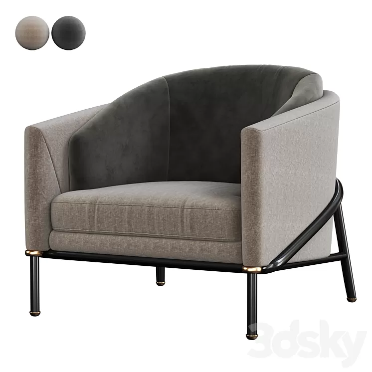 Minotti fil noir armchair 3D Model