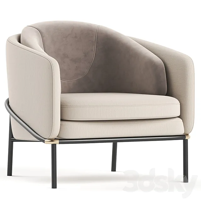 Minotti Fil Noir Armchair 3D Model