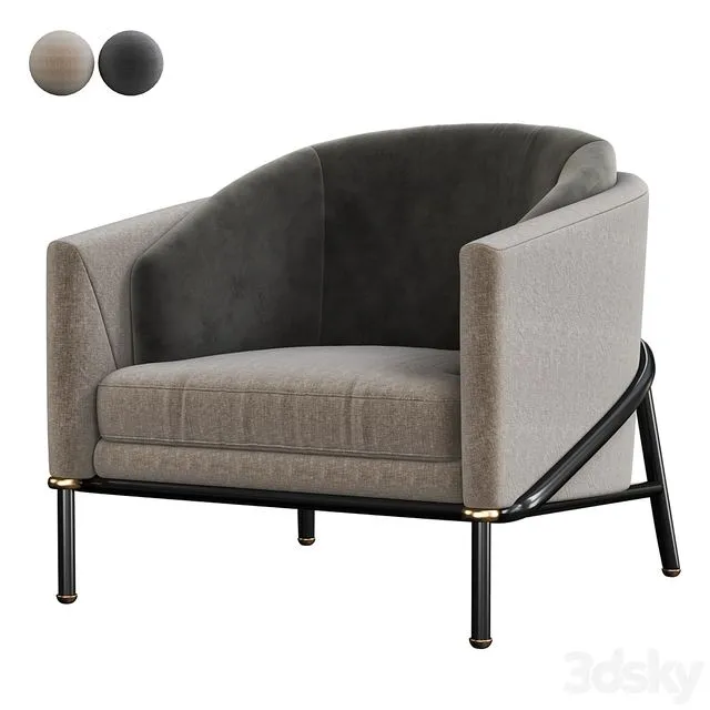 Minotti Fil Noir Armchair 3D Model