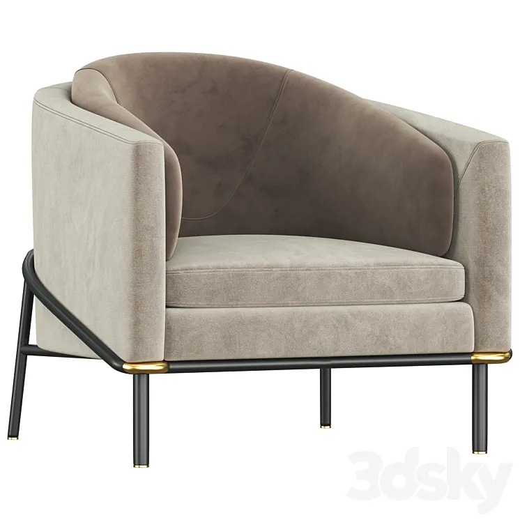 Minotti Fil noir Armchair 3D Model Free