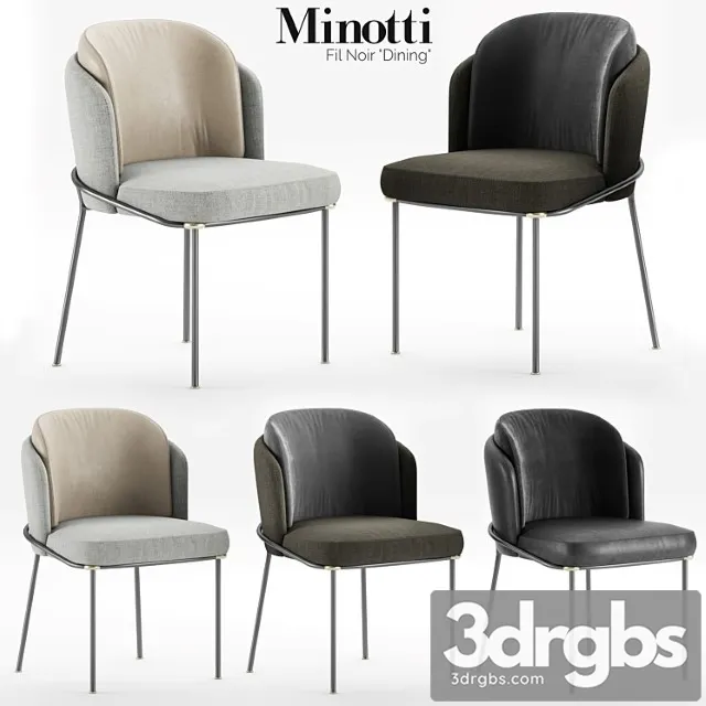 Minotti Fil Noir Dining Chair 3D Model Free