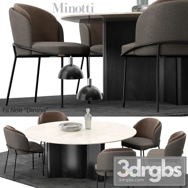 Minotti Fil Noir Set 3D Model Free