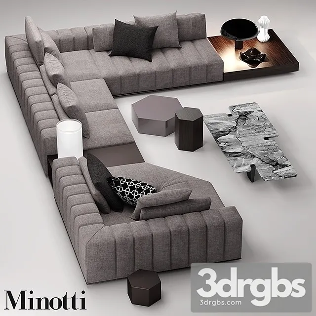 Minotti Freeman Difyse Sofa 02 3D Model Free