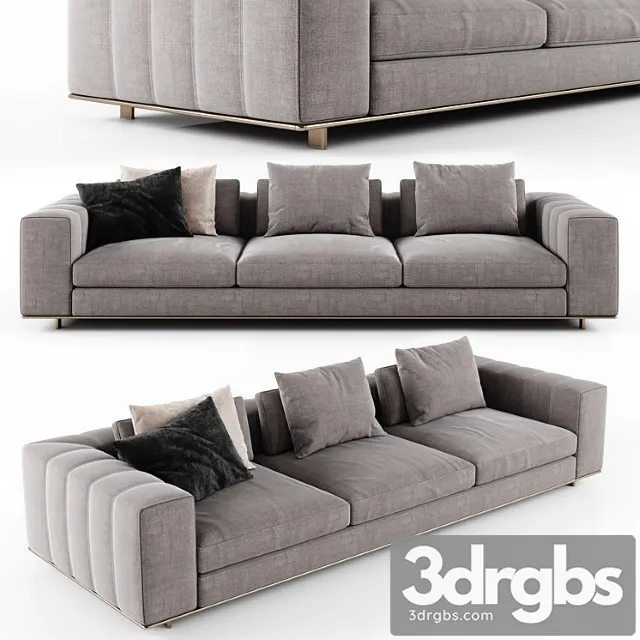 Minotti Freeman Duvet 3 Seater Sofa 3D Model Free