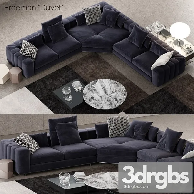 Minotti freeman duvet sofa 2 2 3D Model Free