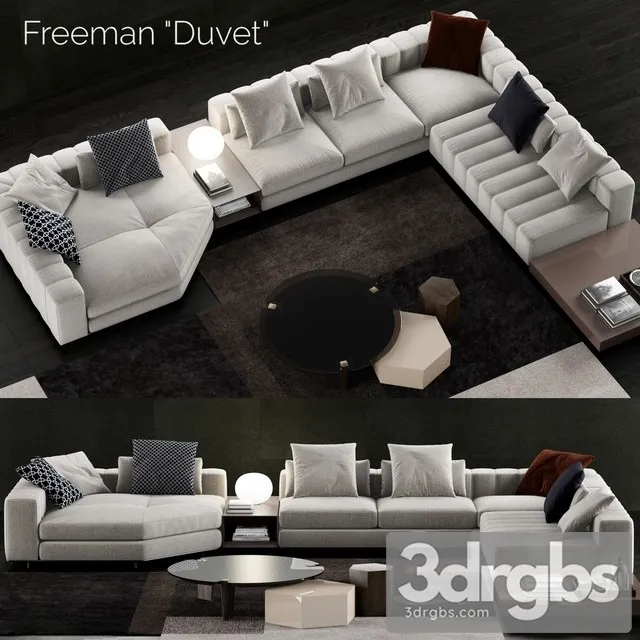Minotti Freeman Duvet Sofa 3D Model Free