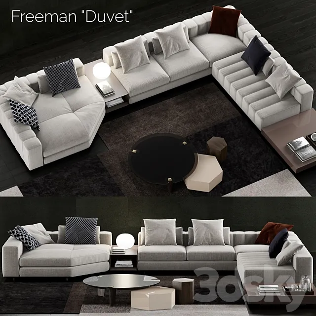 Minotti Freeman Duvet Sofa 3D Model