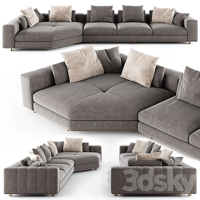 Minotti FREEMAN DUVET sofa_02 3D Model