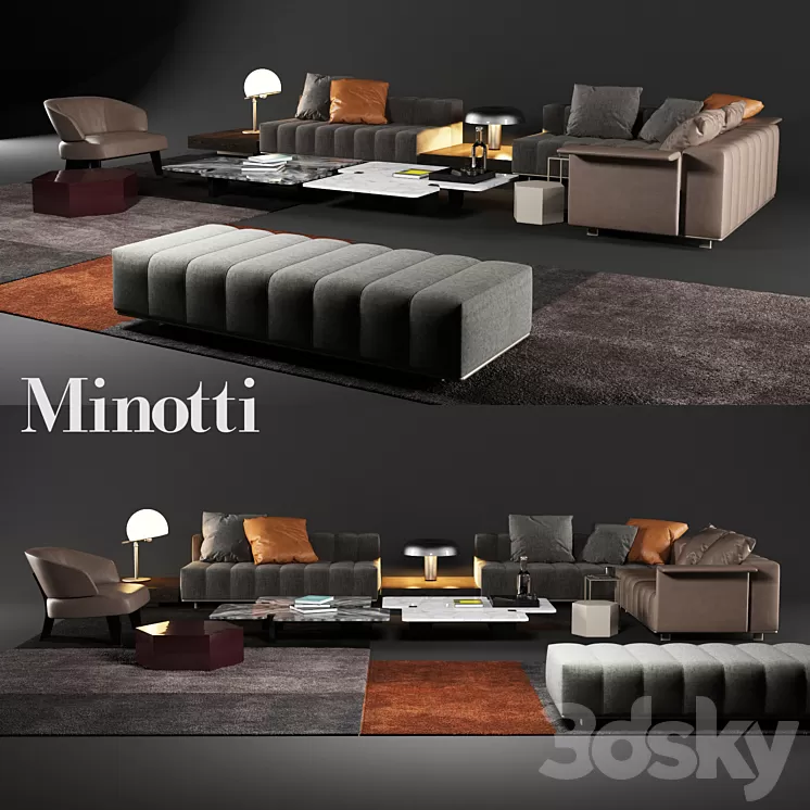 Minotti FREEMAN LOUNGE 3D Model