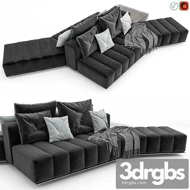 Minotti freeman lounge arrangement 01 2 3D Model Free