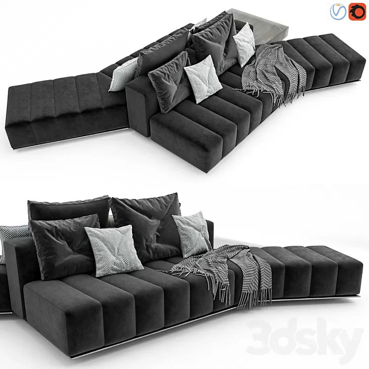 Minotti Freeman Lounge Arrangement 01 3D Model