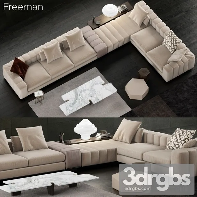 Minotti Freeman Sofa 01 3D Model Free