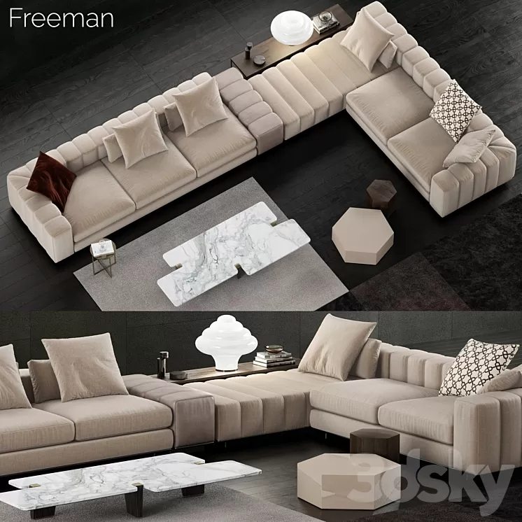 Minotti Freeman Sofa 3D Model